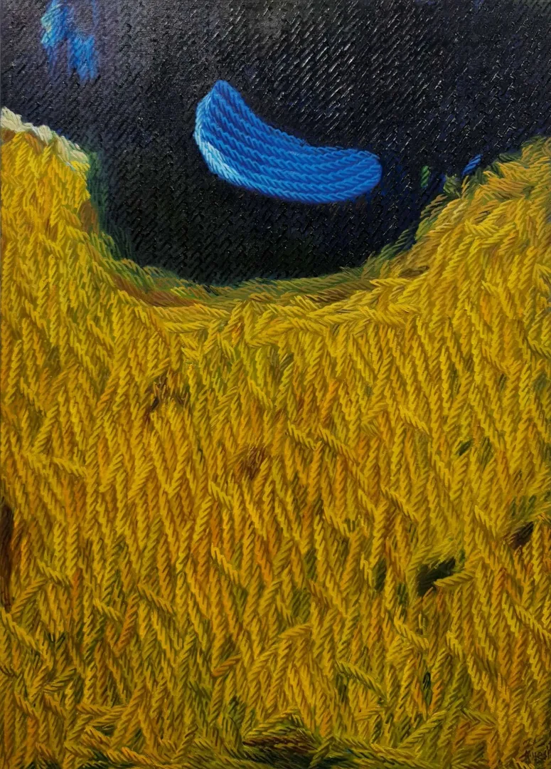 yakınlaştır "Bir varmış, hiç yokmuş" eseri AHMET YEŞİL tarafından 2021 yılında 100x70 cm ölçülerinde Tuval üzeri yağlı boya tekniği ile yapılmıştır.
