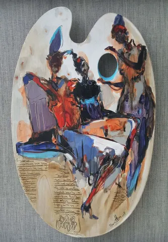 NURETTİN AKKAYA — 2019 Bu eser NURETTİN AKKAYA tarafından 2019 yılında 52x33 cm ölçülerinde Ahşap palet üzeri yağlı boya tekniği ile yapılmıştır.