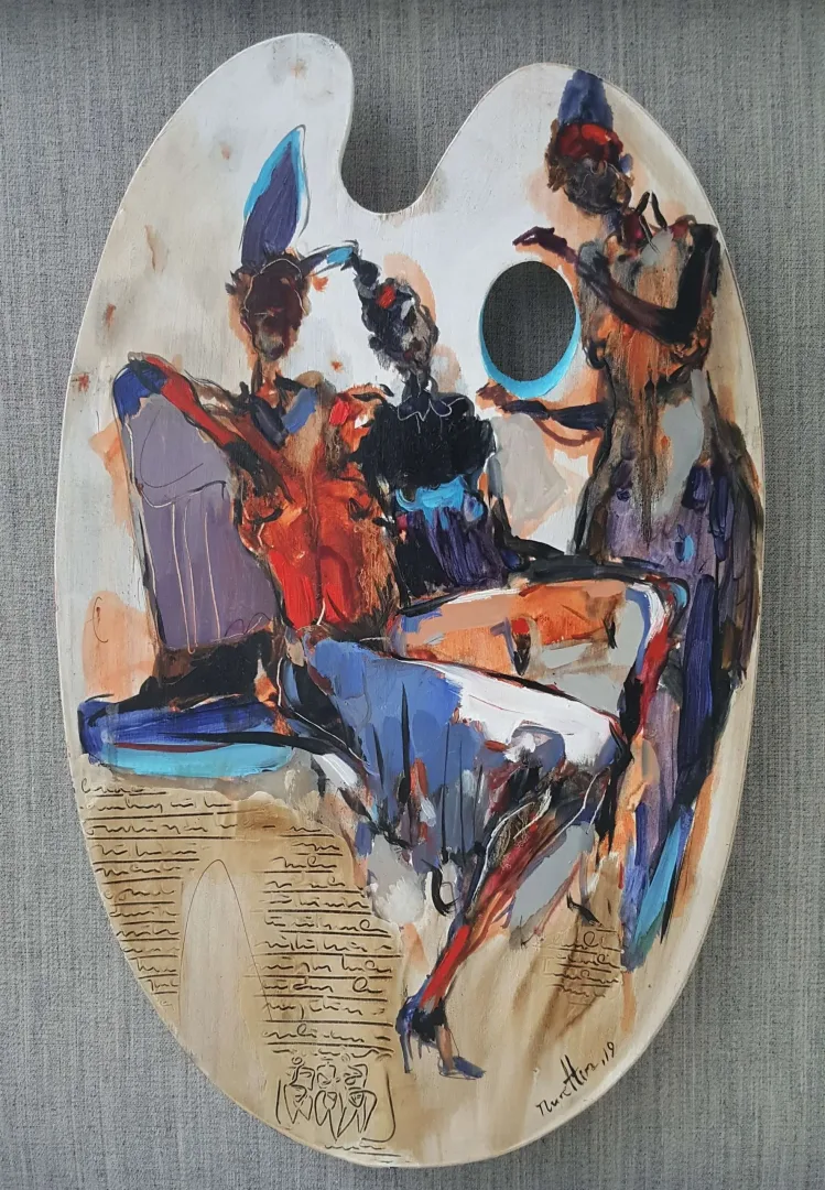 NURETTİN AKKAYA — 2019 Bu eser NURETTİN AKKAYA tarafından 2019 yılında 52x33 cm ölçülerinde Ahşap palet üzeri yağlı boya tekniği ile yapılmıştır.