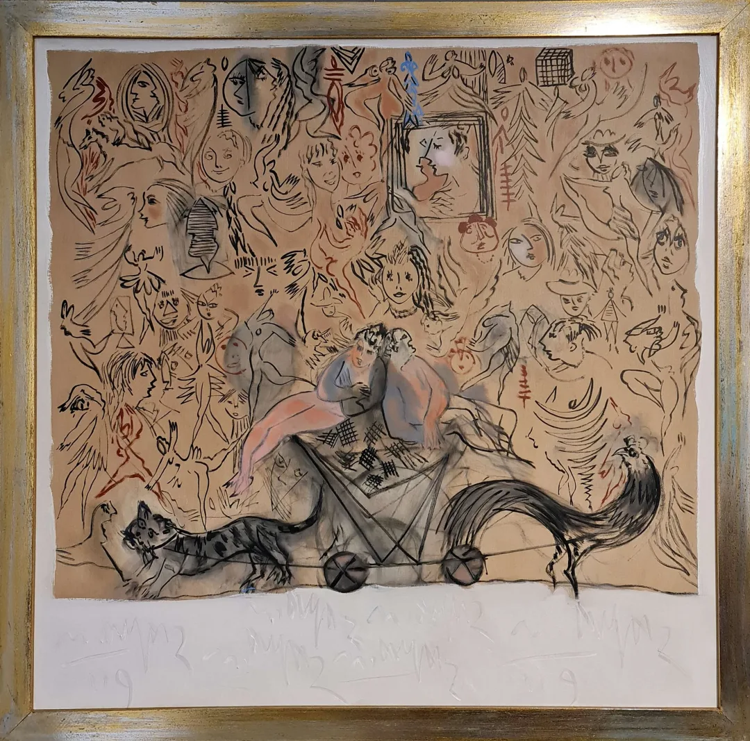 MUSTAFA AYAZ — 2009 Bu eser MUSTAFA AYAZ tarafından 2009 yılında 100x100 cm ölçülerinde Tuval üzeri akrilik ve yağlı boya tekniği ile yapılmıştır.