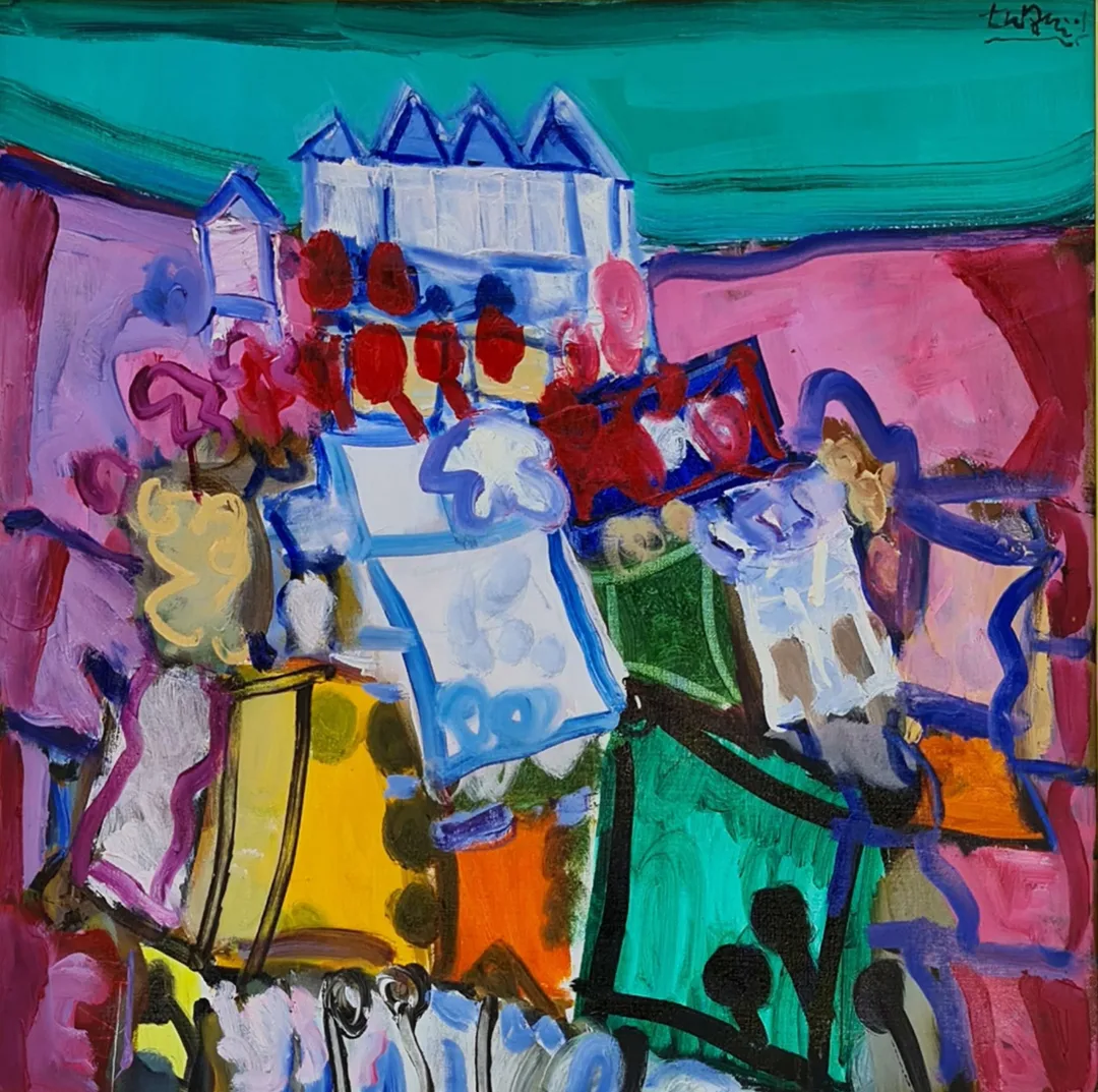 yakınlaştır "Marmaris" eseri ADNAN TURANİ tarafından 2001 yılında 65x65 cm ölçülerinde Tuval üzeri yağlı boya tekniği ile yapılmıştır.