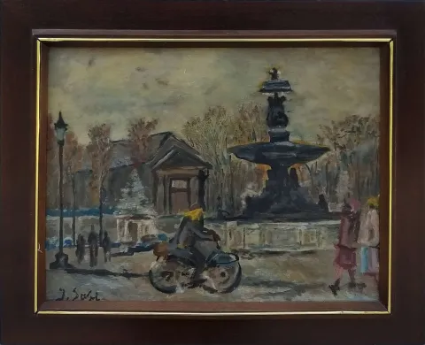 İBRAHİM SAFİ — “Paris” "Paris" eseri İBRAHİM SAFİ tarafından 31x40 cm ölçülerinde Duralit üzeri yağlı boya tekniği ile yapılmıştır.