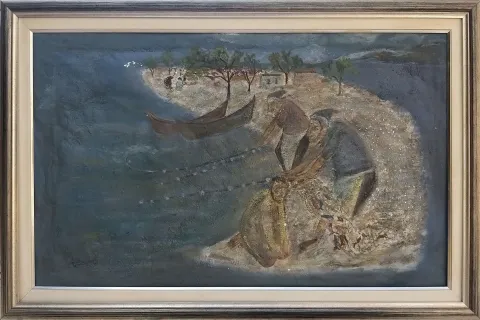 Bu eser MUSTAFA ESİRKUŞ tarafından 57x90 cm ölçülerinde Tuval üzeri yağlı boya tekniği ile yapılmıştır.