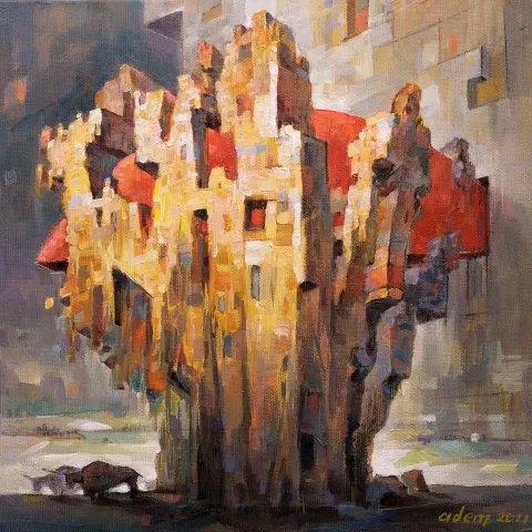 ADEM BAŞPINAR — “İm-II”, 2021 "İm-II" eseri ADEM BAŞPINAR tarafından 2021 yılında 25x25 cm ölçülerinde Tuval üzeri akrilik boya tekniği ile yapılmıştır.