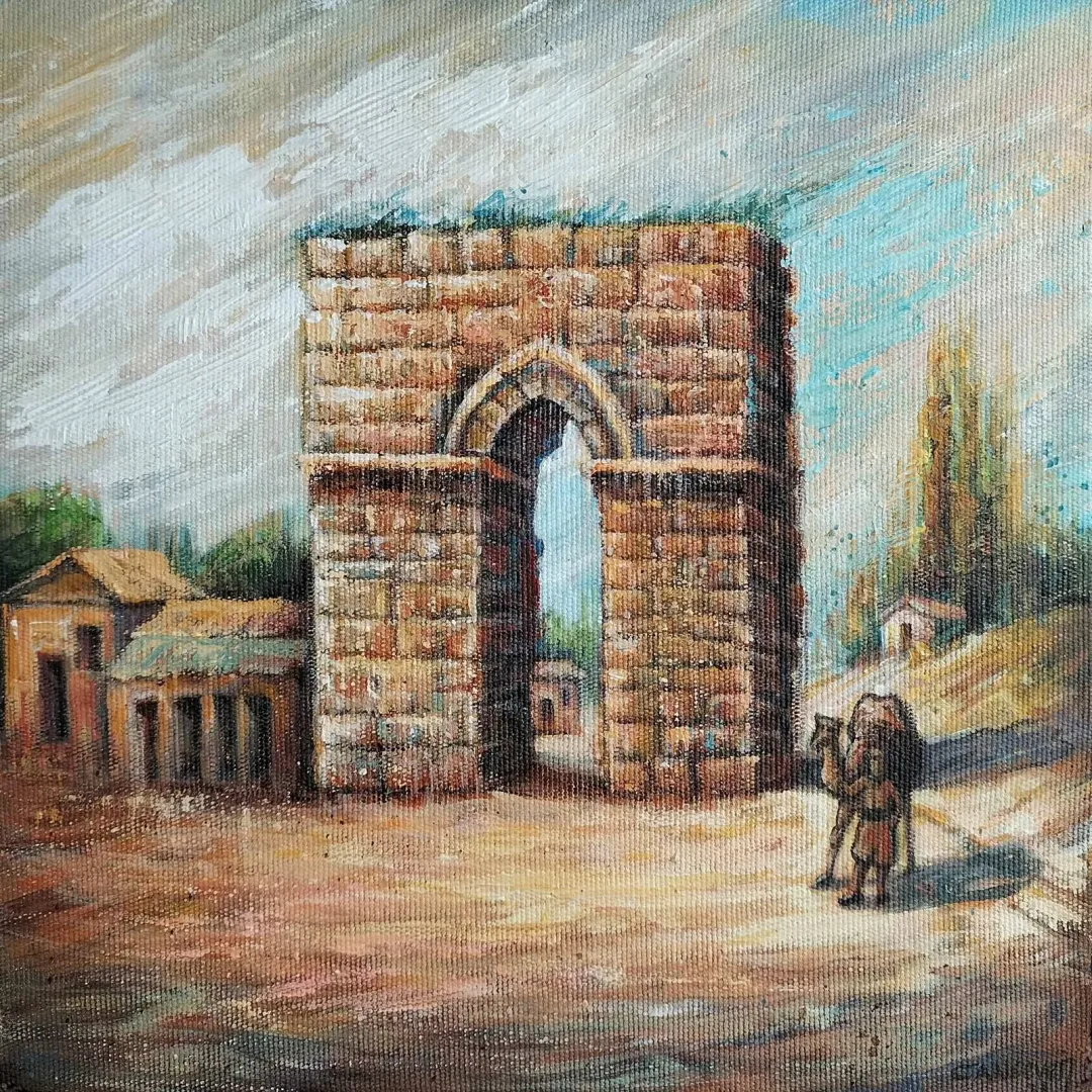 yakınlaştır "Antioch" eseri CANSEVEN BAHÇECİ tarafından 2021 yılında 25x25 cm ölçülerinde Tuval üzeri karışık teknik tekniği ile yapılmıştır.