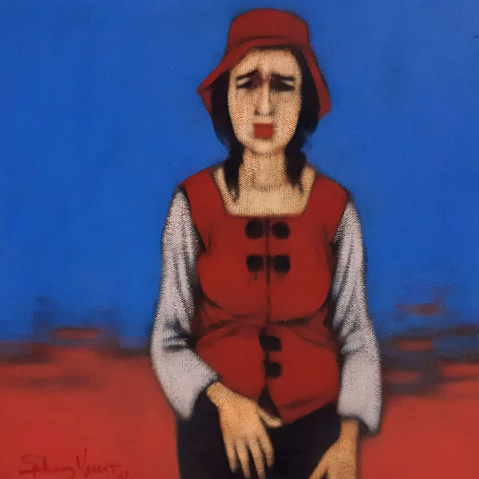 Bu eser ORHAN UMUT tarafından 2021 yılında 25x25 cm ölçülerinde Tuval üzeri akrilik boya tekniği ile yapılmıştır.