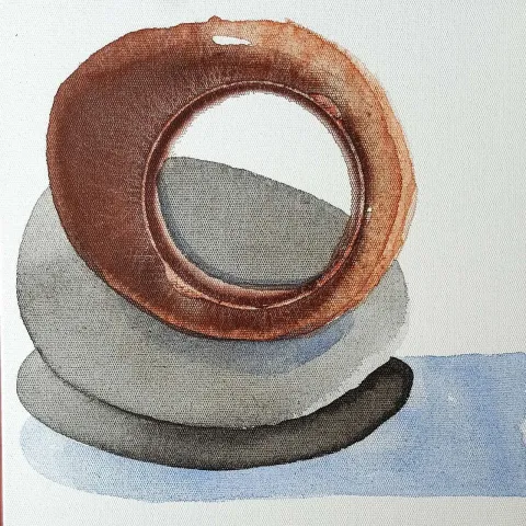 Bu eser TANSEL TÜRKDOĞAN tarafından 2021 yılında 25x25 cm ölçülerinde Tuval üzeri akrilik boya tekniği ile yapılmıştır.