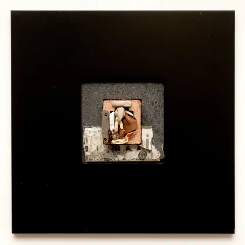 "Kuşlar Derdine Konar" eseri ELİF AYDOĞDU AĞATEKİN tarafından 2019 yılında 26x26x4 cm ölçülerinde Raku pişirimi yapılmış atık refrakter üzeri; farklı bünyelerdeki seramikler ile Asamblaj tekniği ile yapılmıştır.