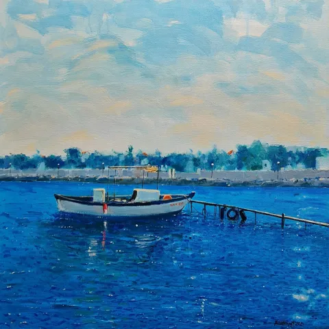 "İsimsiz" eseri CELAL BİNZET tarafından 2021 yılında 60x60 cm ölçülerinde Tuval üzeri yağlı boya tekniği ile yapılmıştır.