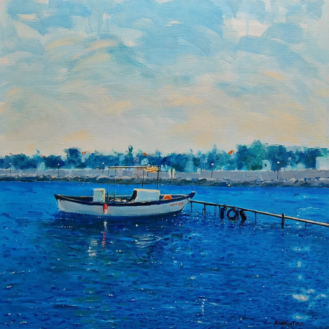 "İsimsiz" eseri CELAL BİNZET tarafından 2021 yılında 60x60 cm ölçülerinde Tuval üzeri yağlı boya tekniği ile yapılmıştır.