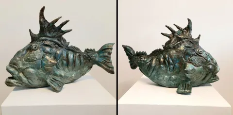"Balık" eseri MURAT TOLGA tarafından 2021 yılında 26x36x20 cm ölçülerinde Kompozit tekniği ile yapılmıştır.