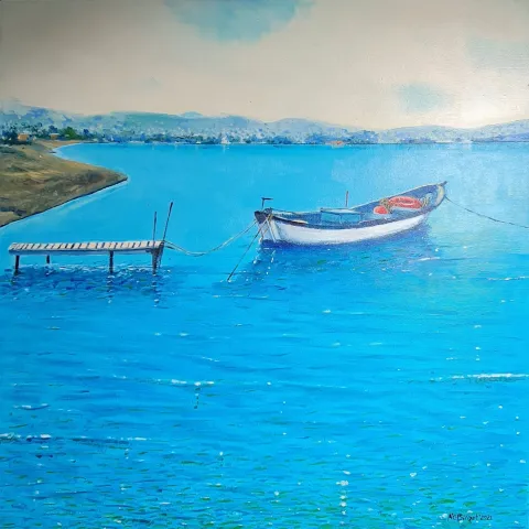 "İsimsiz" eseri CELAL BİNZET tarafından 2021 yılında 60x60 cm ölçülerinde Tuval üzeri yağlı boya tekniği ile yapılmıştır.