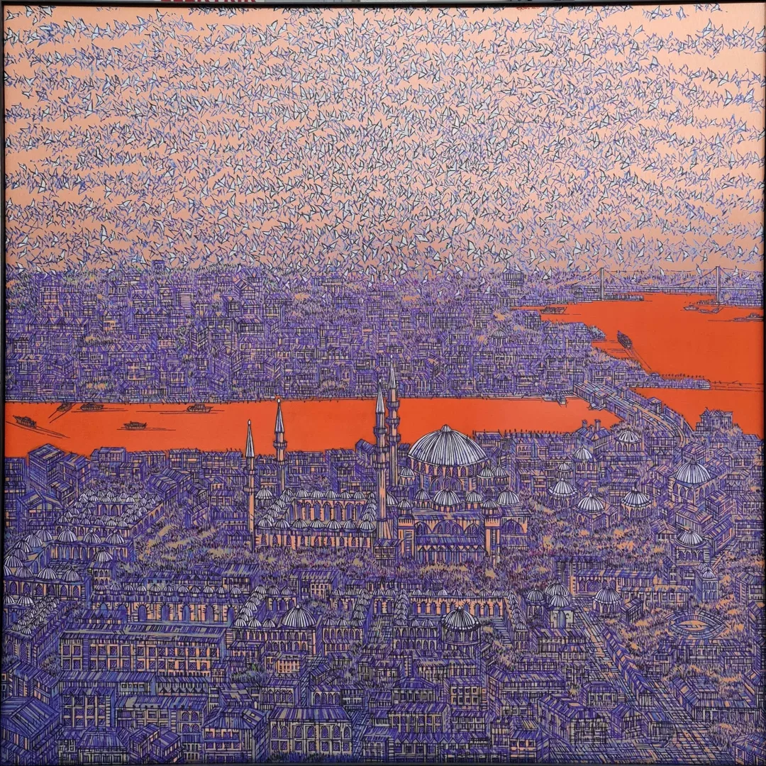 Bu eser DEVRİM ERBİL tarafından 2021 yılında 120x120 cm ölçülerinde Alüminyum üzeri Giclee baskı 1/1 Monoprint tekniği ile yapılmıştır.