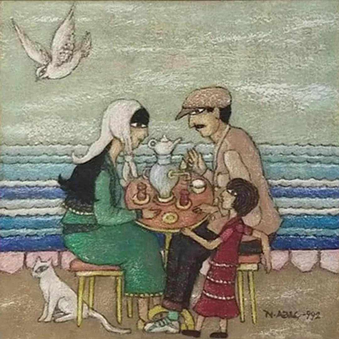 yakınlaştır "İsimsiz" eseri NURİ ABAÇ tarafından 1992 yılında 30x30 cm ölçülerinde Tuval üzeri yağlı boya tekniği ile yapılmıştır.