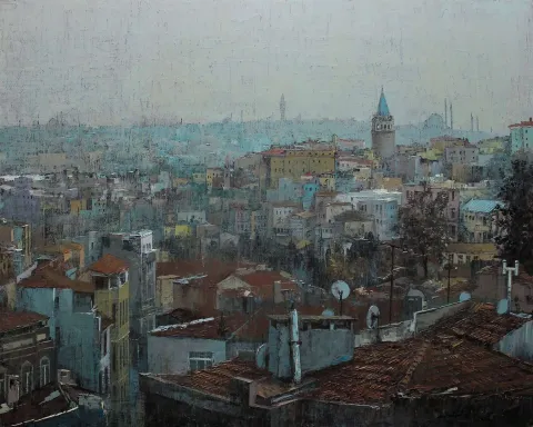 KADİR ABLAK — “Bir metropolün anatomisi”, 2020 "Bir metropolün anatomisi" eseri KADİR ABLAK tarafından 2020 yılında 80x100 cm ölçülerinde Tuval üzeri yağlı boya tekniği ile yapılmıştır.