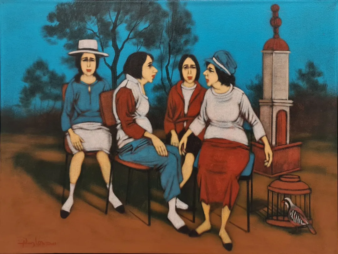 "Hemhal" eseri ORHAN UMUT tarafından 2021 yılında 60x80 cm ölçülerinde Tuval üzeri akrilik boya tekniği ile yapılmıştır.