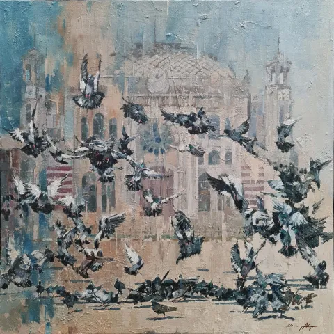 OSMAN AKÇA — “İsimsiz”, 2021 "İsimsiz" eseri OSMAN AKÇA tarafından 2021 yılında 60x60 cm ölçülerinde Tuval üzeri yağlı boya tekniği ile yapılmıştır.
