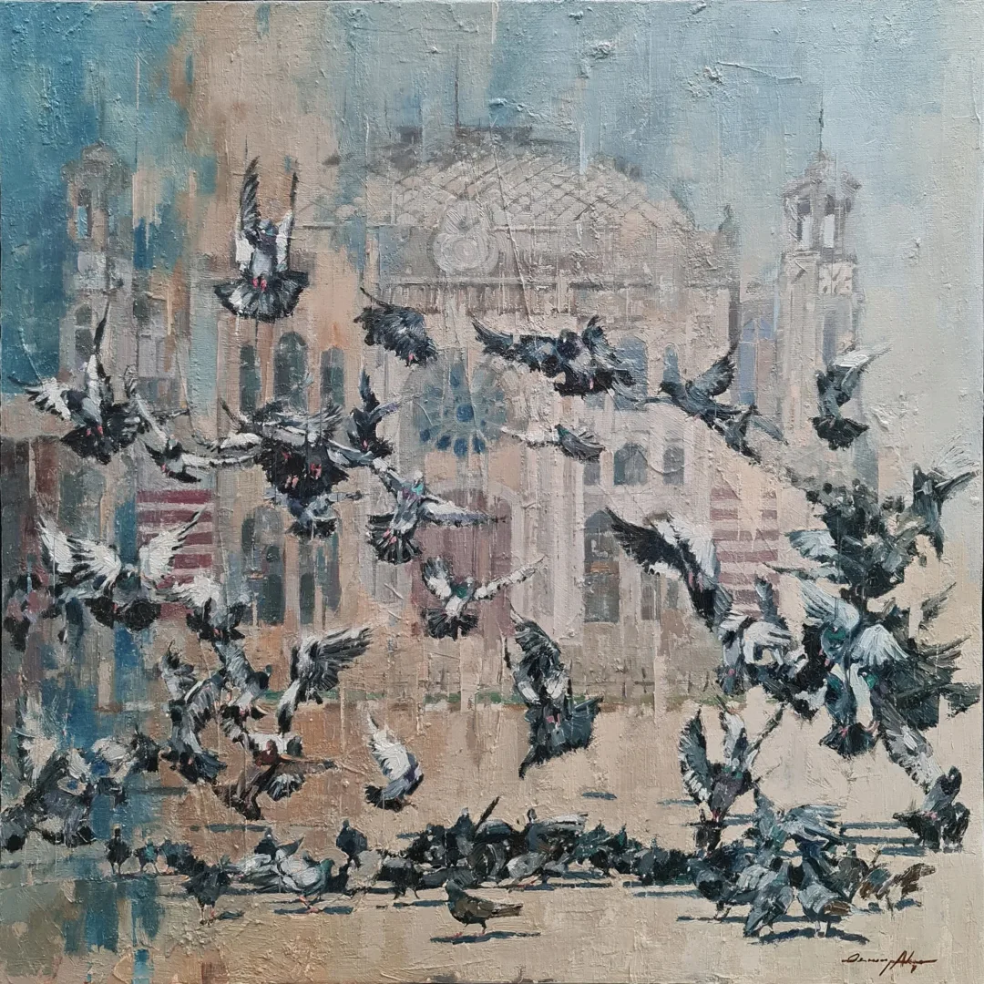 "İsimsiz" eseri OSMAN AKÇA tarafından 2021 yılında 60x60 cm ölçülerinde Tuval üzeri yağlı boya tekniği ile yapılmıştır.
