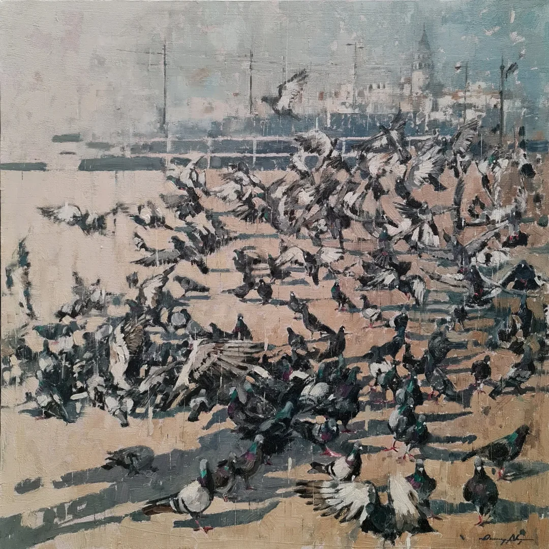 "İsimsiz" eseri OSMAN AKÇA tarafından 2021 yılında 60x60 cm ölçülerinde Tuval üzeri yağlı boya tekniği ile yapılmıştır.