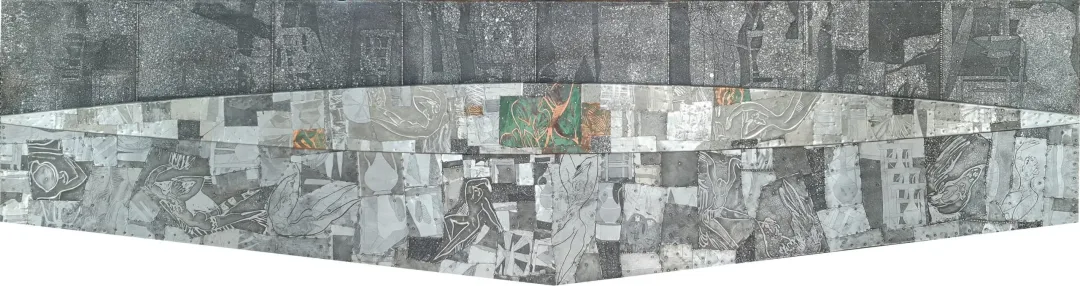 Bu eser HAYATİ MİSMAN tarafından 61x220x6 cm ölçülerinde Çinko kalıp tekniği ile yapılmıştır.