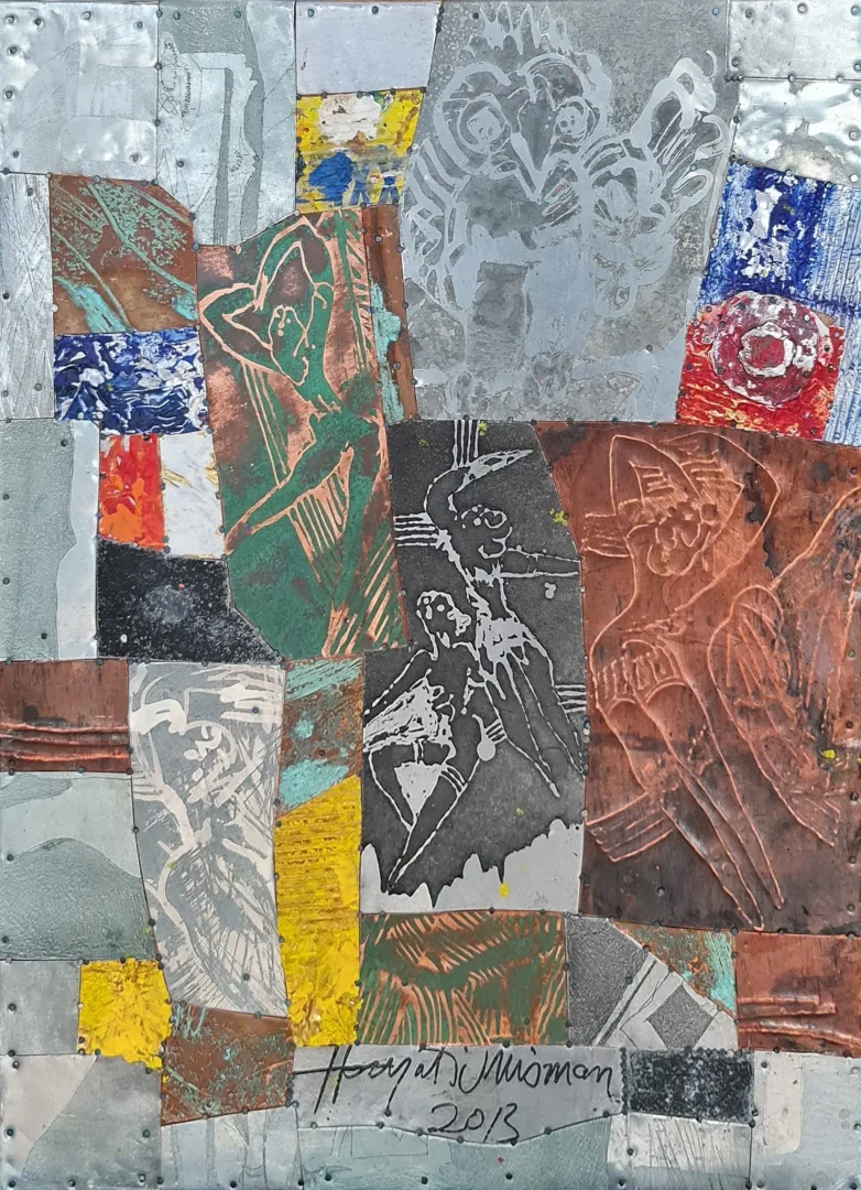 Bu eser HAYATİ MİSMAN tarafından 2013 yılında 45x35 cm ölçülerinde Çinko kalıp tekniği ile yapılmıştır.