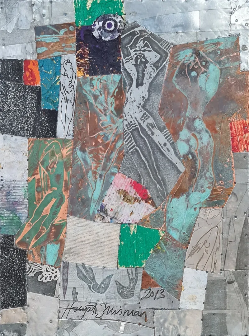 Bu eser HAYATİ MİSMAN tarafından 2013 yılında 45x35 cm ölçülerinde Çinko kalıp tekniği ile yapılmıştır.