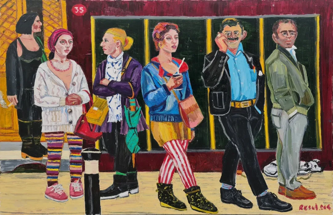 "Kapı önü Beyoğlu" eseri RESUL AYTEMÜR tarafından 2014 yılında 140x210 cm ölçülerinde Tuval üzeri yağlı boya tekniği ile yapılmıştır.