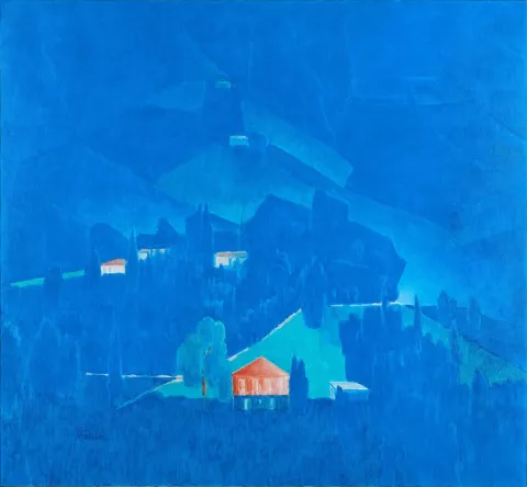 VEYSEL GÜNAY — “Köyüm”, 2019 "Köyüm" eseri VEYSEL GÜNAY tarafından 2019 yılında 92x100 cm ölçülerinde Tuval üzeri yağlı boya tekniği ile yapılmıştır.