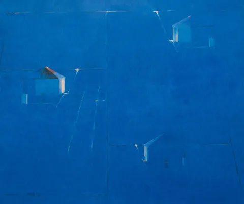 VEYSEL GÜNAY — “Mavi Yayla”, 2018 "Mavi Yayla" eseri VEYSEL GÜNAY tarafından 2018 yılında 61x73 cm ölçülerinde Tuval üzeri yağlı boya tekniği ile yapılmıştır.