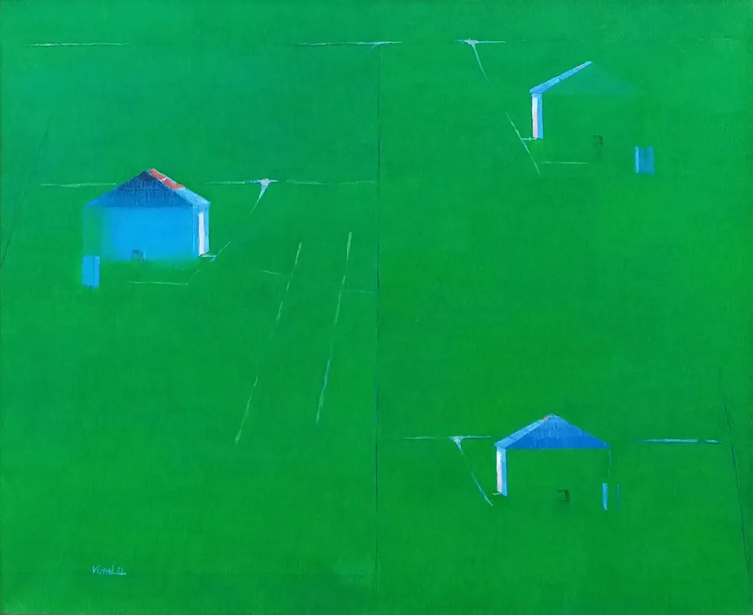 yakınlaştır "Yeşil Yayla" eseri VEYSEL GÜNAY tarafından 2021 yılında 60x73 cm ölçülerinde Tuval üzeri yağlı boya tekniği ile yapılmıştır.