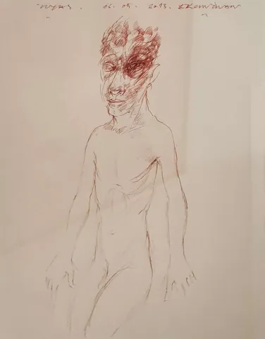 ERGİN İNAN Bu eser ERGİN İNAN tarafından 30x24 cm ölçülerinde Kağıt üzeri karışık teknik tekniği ile yapılmıştır.