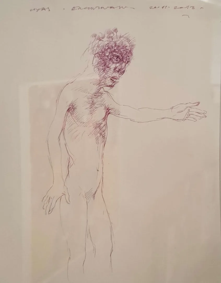 "İsimsiz" eseri ERGİN İNAN tarafından 30x24 cm ölçülerinde Kağıt üzeri karışık teknik tekniği ile yapılmıştır.