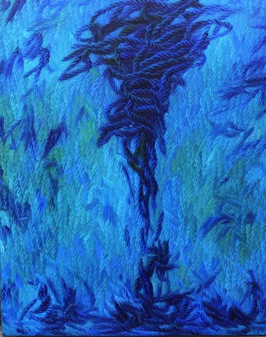 "Yön (ne)" eseri AHMET YEŞİL tarafından 2019 yılında 80x65 cm ölçülerinde Tuval üzeri yağlı boya tekniği ile yapılmıştır.
