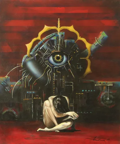 OKAN BOYDAŞ — “Kırmızı-I”, 2018 "Kırmızı-I" eseri OKAN BOYDAŞ tarafından 2018 yılında 60x50 cm ölçülerinde Tuval üzeri akrilik boya tekniği ile yapılmıştır.