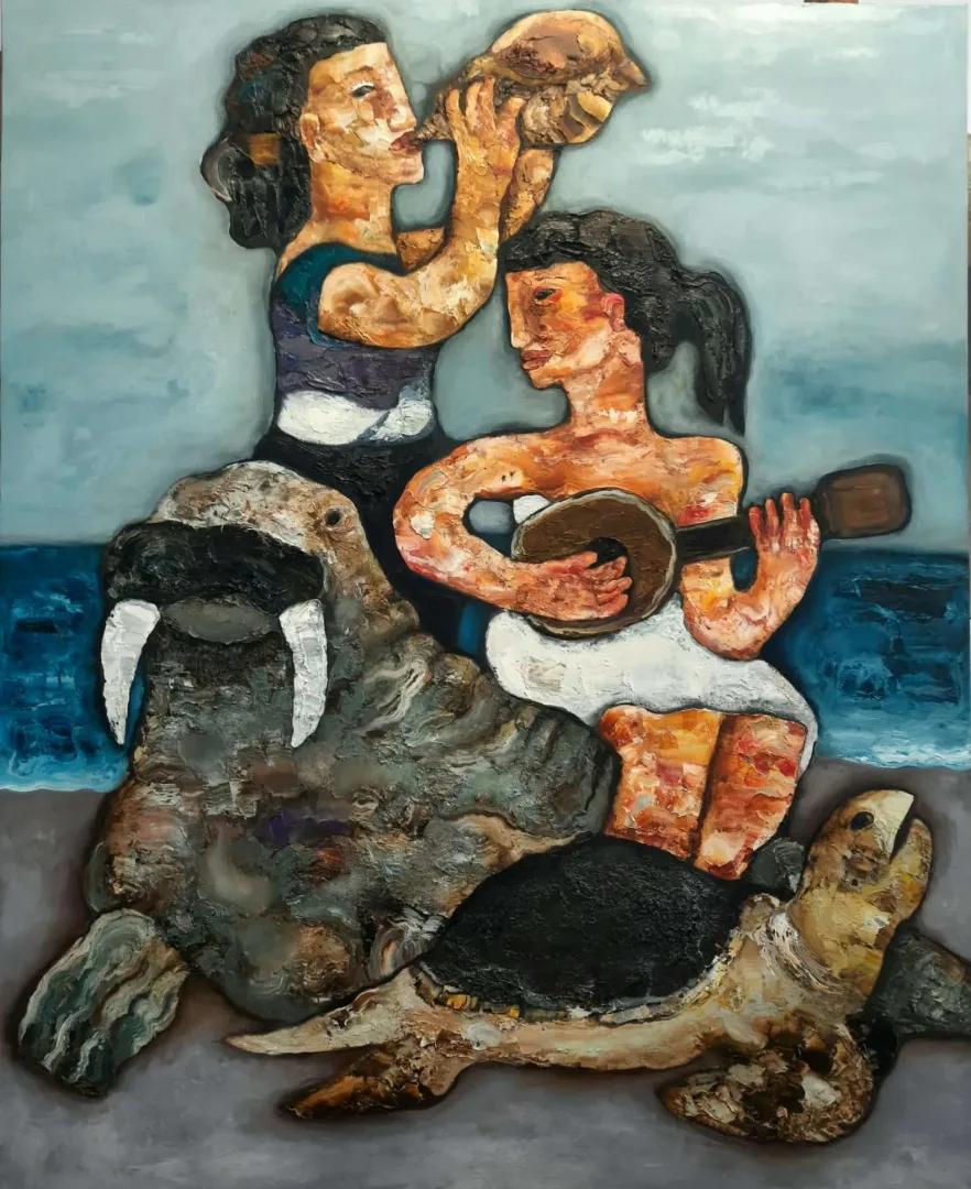 MURAT TOLGA — “İsimsiz”, 2021 "İsimsiz" eseri MURAT TOLGA tarafından 2021 yılında 150x120 cm ölçülerinde Tuval üzeri yağlı boya tekniği ile yapılmıştır.