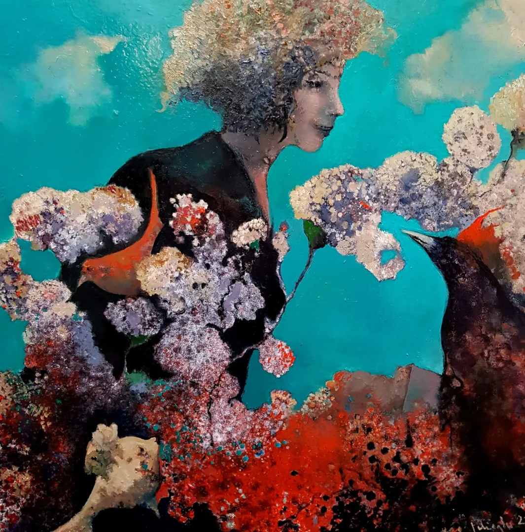 EROL PELİOĞLU — “İsimsiz”, 2022 "İsimsiz" eseri EROL PELİOĞLU tarafından 2022 yılında 60x60 cm ölçülerinde Tuval üzeri yağlı boya tekniği ile yapılmıştır.
