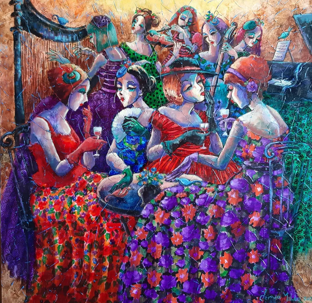 DERYA YILDIZ — “İsimsiz”, 2022 "İsimsiz" eseri DERYA YILDIZ tarafından 2022 yılında 60x60 cm ölçülerinde Tuval üzeri yağlı boya tekniği ile yapılmıştır.