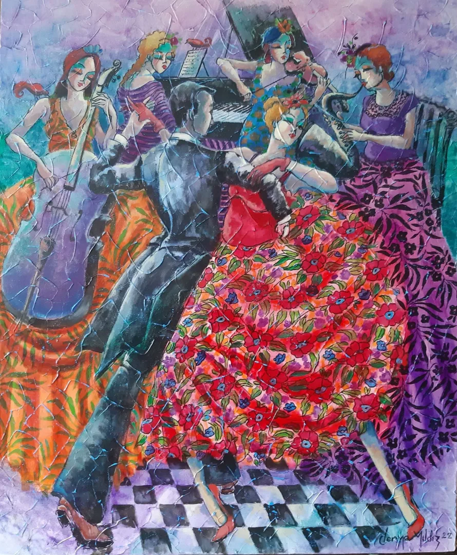 DERYA YILDIZ — “İsimsiz”, 2022 "İsimsiz" eseri DERYA YILDIZ tarafından 2022 yılında 60x50 cm ölçülerinde Tuval üzeri yağlı boya tekniği ile yapılmıştır.