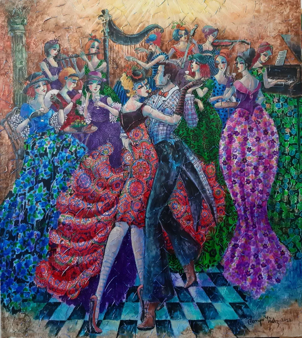 DERYA YILDIZ — “İsimsiz”, 2022 "İsimsiz" eseri DERYA YILDIZ tarafından 2022 yılında 90x80 cm ölçülerinde Tuval üzeri yağlı boya tekniği ile yapılmıştır.