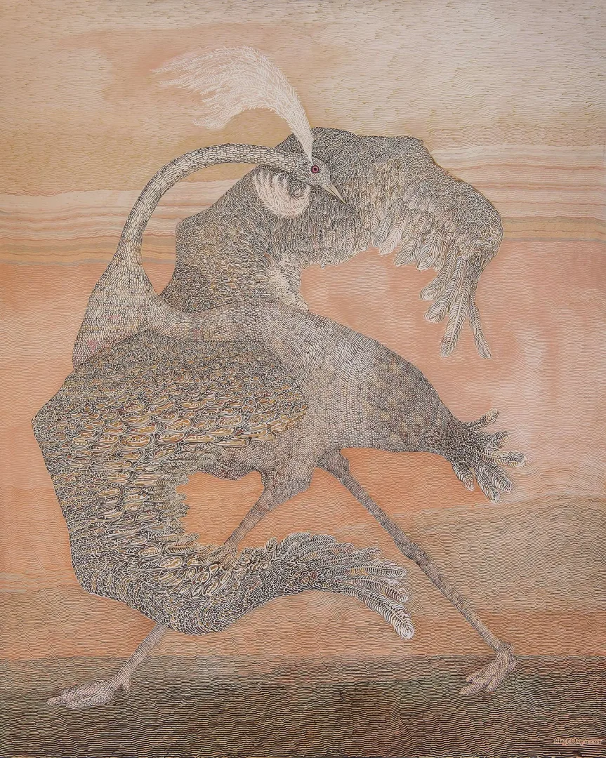 yakınlaştır "İsimsiz" eseri ATAÇ ELALMIŞ tarafından 2013 yılında 200x160 cm ölçülerinde Tuval üzeri yağlı boya tekniği ile yapılmıştır.