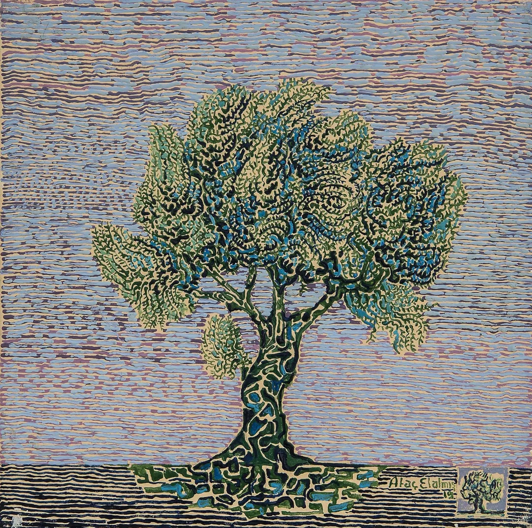 yakınlaştır "Zeytin Ağacı" eseri ATAÇ ELALMIŞ tarafından 2019 yılında 40x40 cm ölçülerinde Tuval üzeri yağlı boya tekniği ile yapılmıştır.