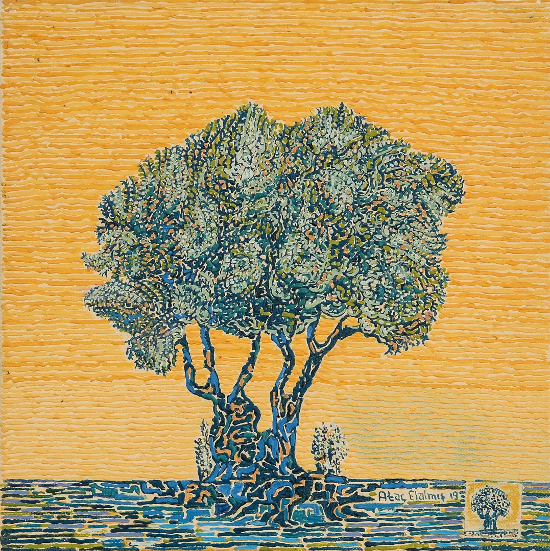 yakınlaştır "Zeytin Ağacı" eseri ATAÇ ELALMIŞ tarafından 2019 yılında 40x40 cm ölçülerinde Tuval üzeri yağlı boya tekniği ile yapılmıştır.