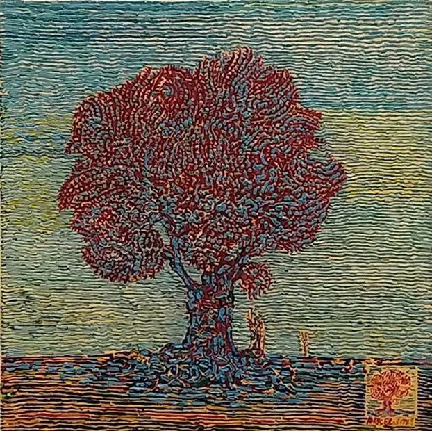 "İsimsiz" eseri ATAÇ ELALMIŞ tarafından 2019 yılında 40x40 cm ölçülerinde Tuval üzeri yağlı boya tekniği ile yapılmıştır.