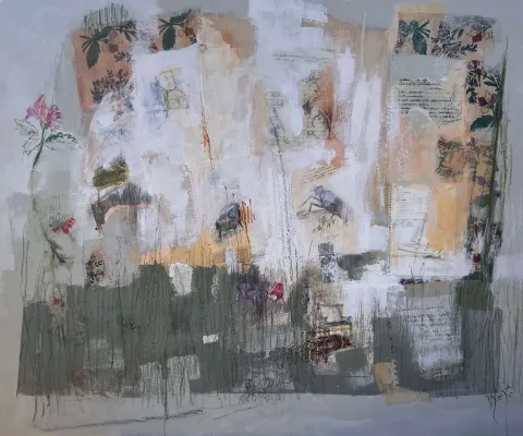 "Günlük Diary" eseri BENGÜ BAHAR tarafından 2021 yılında 90x110 cm ölçülerinde Kontraplak üzeri akrilik boya tekniği ile yapılmıştır.