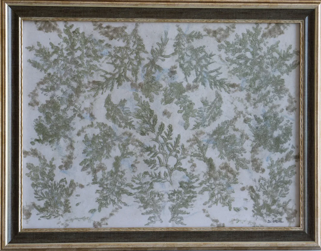 yakınlaştır "İkizler (a)" eseri DUYGU İREM CAN tarafından 2022 yılında 41x51 cm ölçülerinde Kumaş Üzeri Pas Baskı / Rust Printing tekniği ile yapılmıştır.