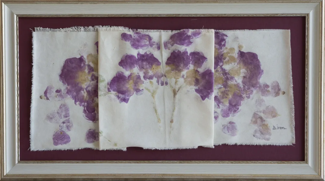 yakınlaştır "Pastel" eseri DUYGU İREM CAN tarafından 2022 yılında 32x31 cm ölçülerinde Kumaş Üzeri Hapa Zome tekniği ile yapılmıştır.