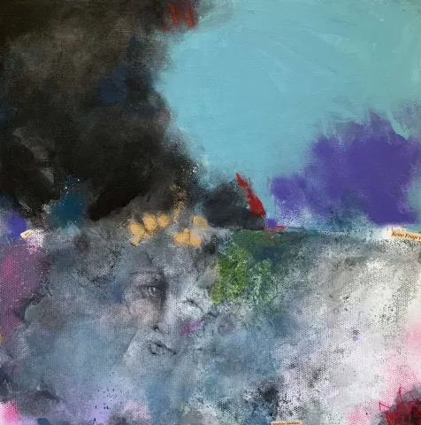 FAİKA CEREN ÇAĞLAR — “Lost Icon”, 2022 "Lost Icon" eseri FAİKA CEREN ÇAĞLAR tarafından 2022 yılında 60x60 cm ölçülerinde Tuval üzeri karışık teknik tekniği ile yapılmıştır.