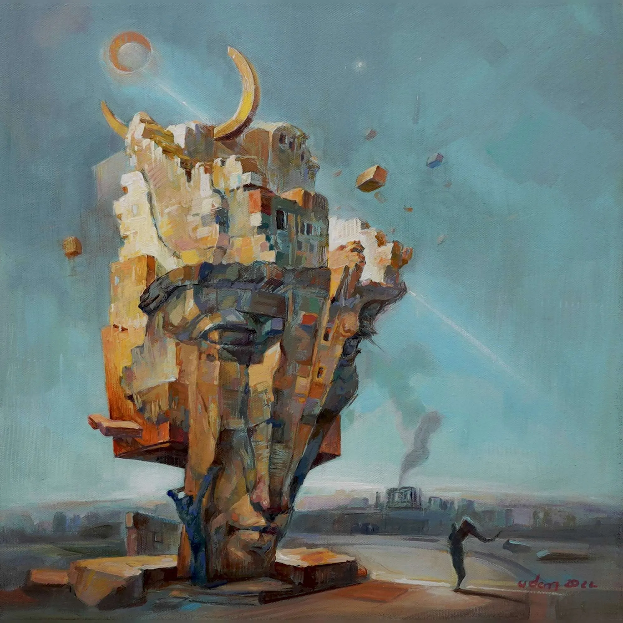 "Sirius" eseri ADEM BAŞPINAR tarafından 2022 yılında 40x40 cm ölçülerinde Tuval üzeri akrilik boya tekniği ile yapılmıştır.