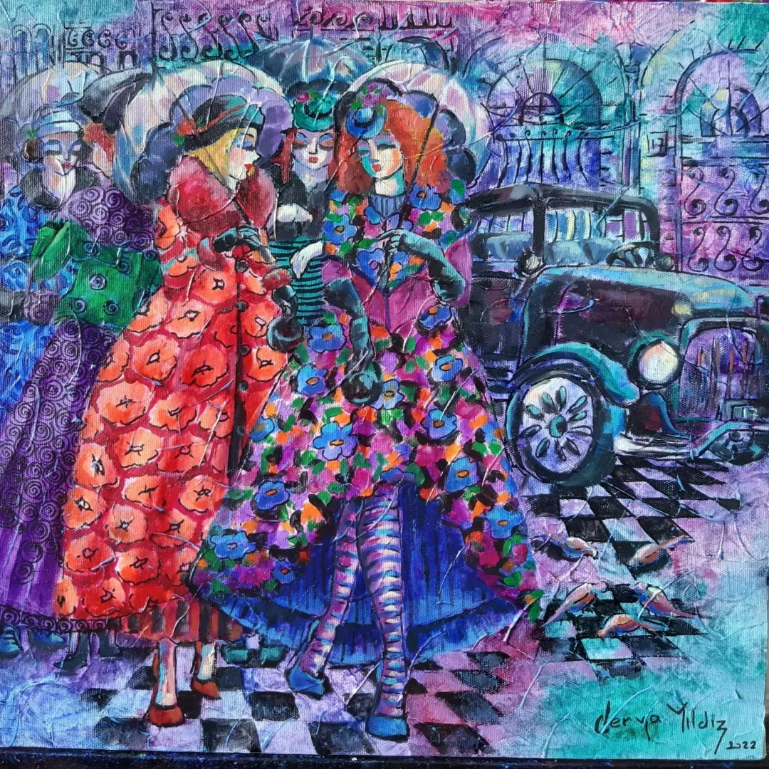 "isimsiz" eseri DERYA YILDIZ tarafından 2022 yılında 40x40 cm ölçülerinde Tuval üzeri yağlı boya tekniği ile yapılmıştır.