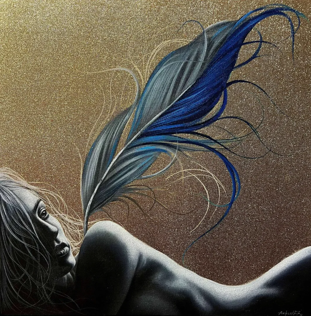 "isimsiz" eseri BEHZAT FEYZULLAH tarafından 2022 yılında 40x40 cm ölçülerinde Tuval üzeri yağlı boya tekniği ile yapılmıştır.